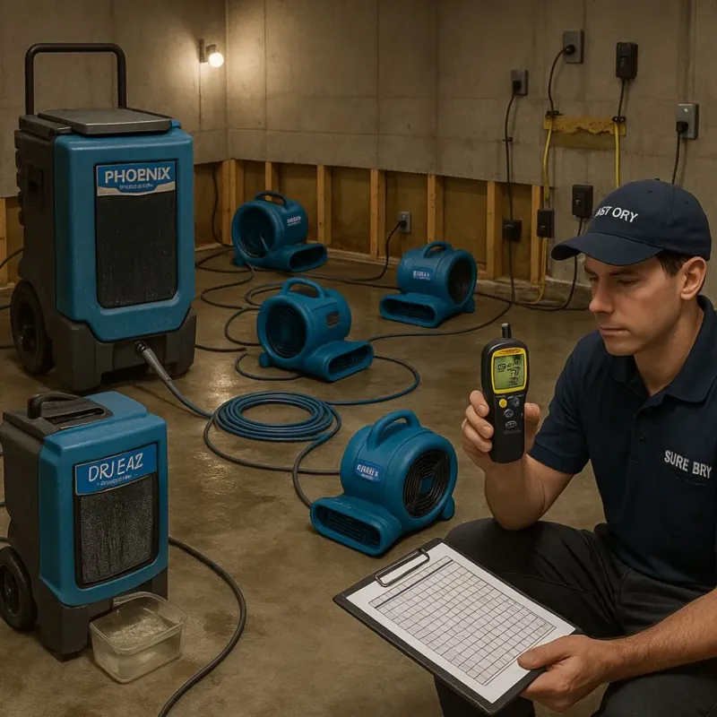 Structural Drying and Dehumidification process in City of Covington, VA